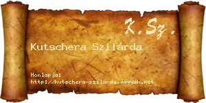 Kutschera Szilárda névjegykártya
